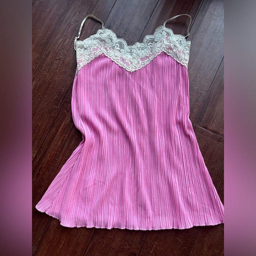 Y2K Pink lace slip dress
